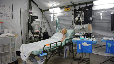 Salle d’un hôpital de campagne israélien de niveau 3 (photo : Presse armée de défense d’Israël)