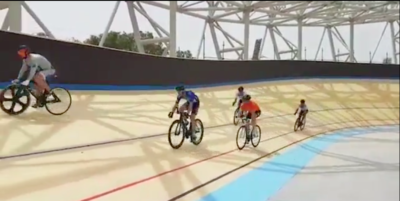 Les coureurs inaugurent le premier vélodrome d’Israël                                                                                              (photo : capture d’écran rapport vidéo MSN, vidéo)