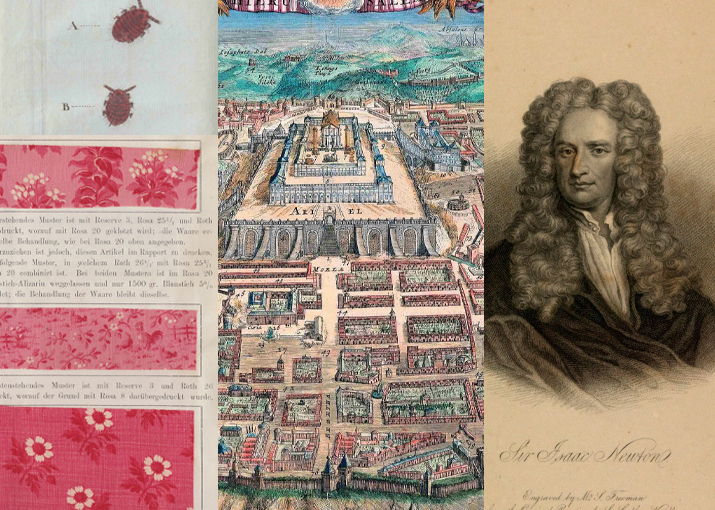 La bibliothèque nationale israélienne présente une exposition numérique de l’histoire de la teinture des tissus, de la cartographie et d’écrits de Newton (photo : bibliothèque nationale israélienne)