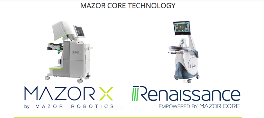 Deux des robots utilisés pour les opérations de la colonne vertébrale (photo : site Internet de Mazor Robotics).