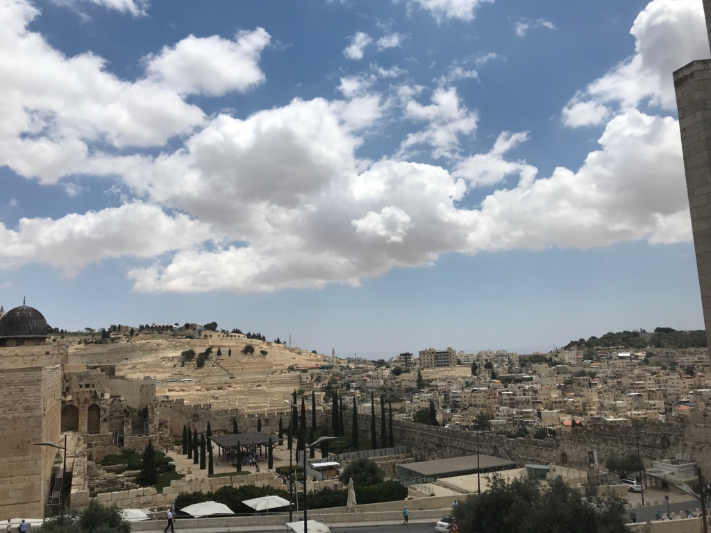Vue sur le Mont des Oliviers. Il ne reste plus beaucoup d’espaces aussi peu construits à Jérusalem (photo : KHC)